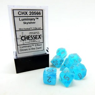Chessex - Set 7 Mini Dadi - Luminary Sky/Silver 2