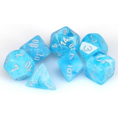 Chessex - Set 7 Mini Dadi - Luminary Sky/Silver