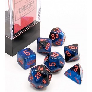 Chessex - Set 7 Mini Dadi - Gemini Black/Starlight/Red 2