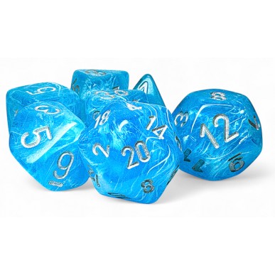 Chessex - Set 7 Dadi Mega Hedral - Luminary Sky/Silver