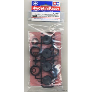 Large Diameter Low Friction Low-Profile Tires (31mm) & Carbon Wheels (Dish) - 15544 - 4WD Mini Racer - Tamiya 2