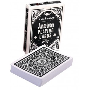 Carte da Poker - LotFancy Jumbo Index No°7 (Nero)