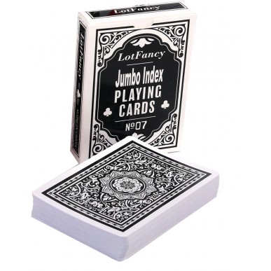 Carte da Poker - LotFancy Jumbo Index No°7 (Nero)