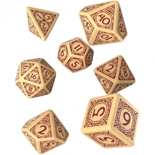 Q Workshop - Set di 7 Dadi Misti - Viking Beige e Borgogna Dadi 2
