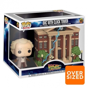 Funko Pop Town 15 - Doc With Clock Tower - Back To The Future (Oversized) POP!
