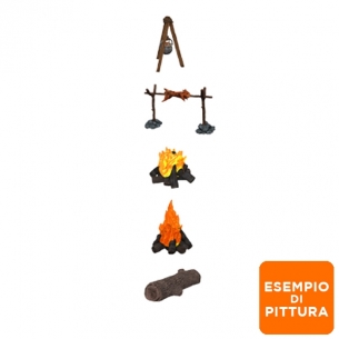 Deep Cuts Miniatures - Camp Fire & Sitting Log Miniature 2