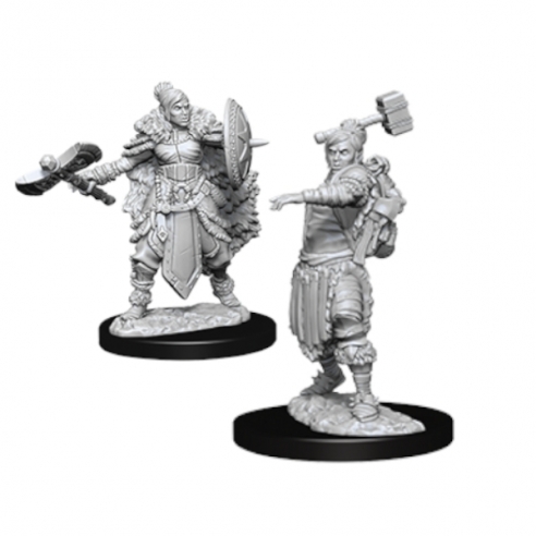 Nolzur's Marvelous Miniatures - Half-Orc Female Barbarian Miniature