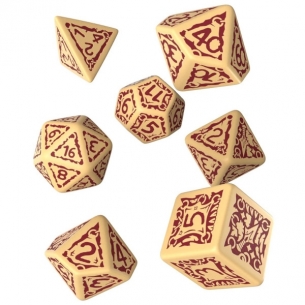Q Workshop - Set di 7 Dadi misti - Pathfinder Ironfang Invasion Beige e Rosso Dadi 2