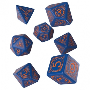 Q Workshop - Set di 7 Dadi misti - Wizard Blu e Arancione Dadi 2