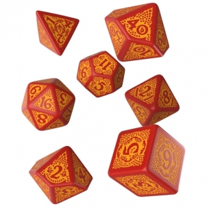 Q Workshop - Set di 7 Dadi misti - Dragon Slayer Rosso e Arancione Dadi 2