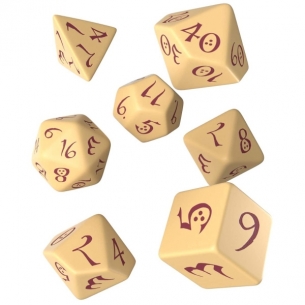 Q Workshop - Set di 7 Dadi misti - Classic Runic Beige e Rosso Dadi 2