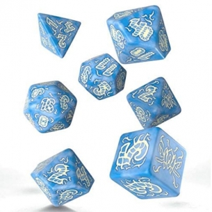 Q Workshop - Set di 7 Dadi misti - Starfinder Attack of the Swarm Azzurro e Beige Dadi 2