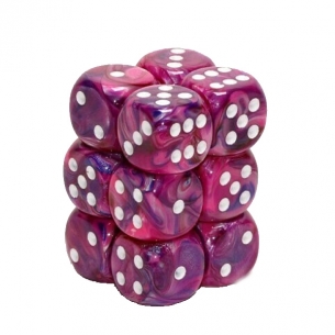 Chessex - Set 12 Dadi Viola con Bianco Dadi