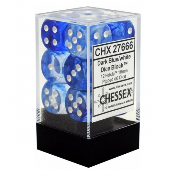 Chessex - Set 12 Dadi Blu effetto Nebulosa Dadi