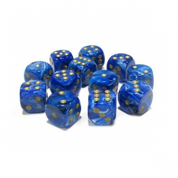 Chessex - Set 12 Dadi Blu e Oro effetto Vortice Dadi