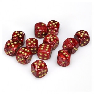 Chessex - Set 12 Dadi Rossi e Oro effetto Vortice Dadi