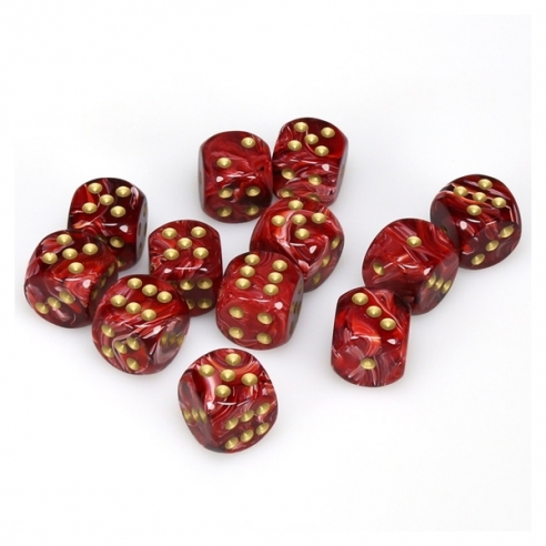 Chessex - Set 12 Dadi Rossi e Oro effetto Vortice Dadi