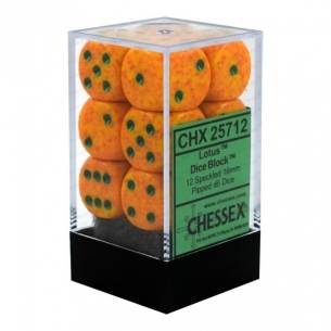 Chessex - Set 12 Dadi Arancioni Maculati Dadi