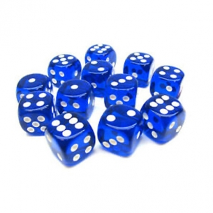 Chessex - Set 12 Dadi Blu Traslucidi Dadi