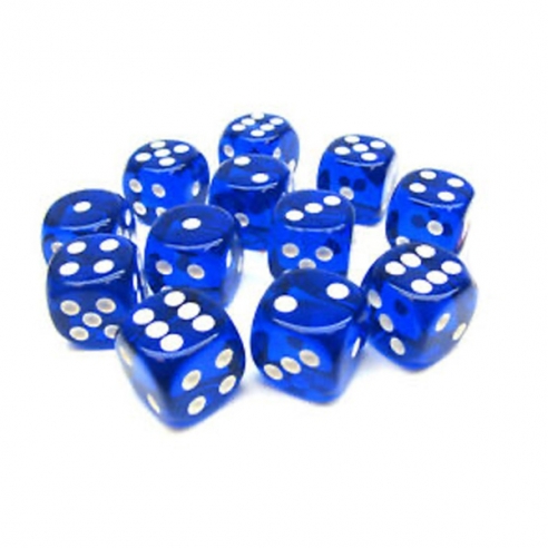 Chessex - Set 12 Dadi Blu Traslucidi Dadi