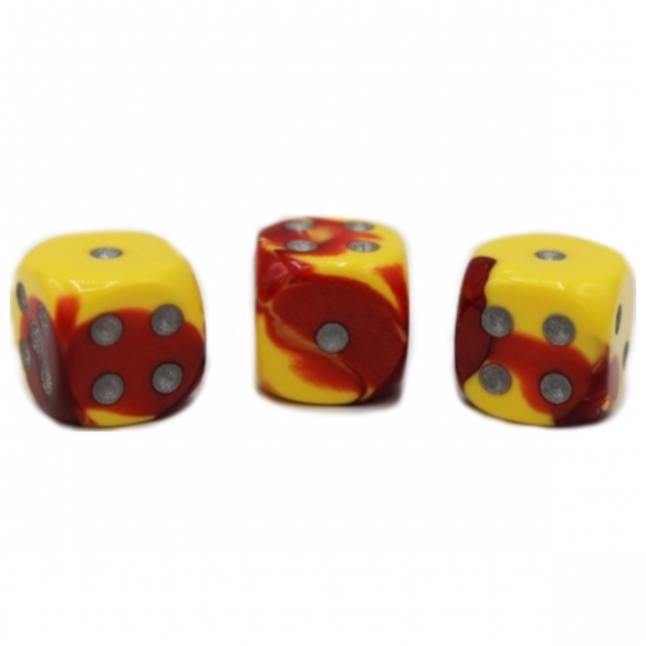 Chessex - Gemini Red-Yellow w/silver - Dadi 6 facce Dadi