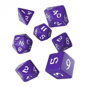 Q Workshop - Set di 7 Dadi misti - Classic Runic Viola e Bianco Dadi 2