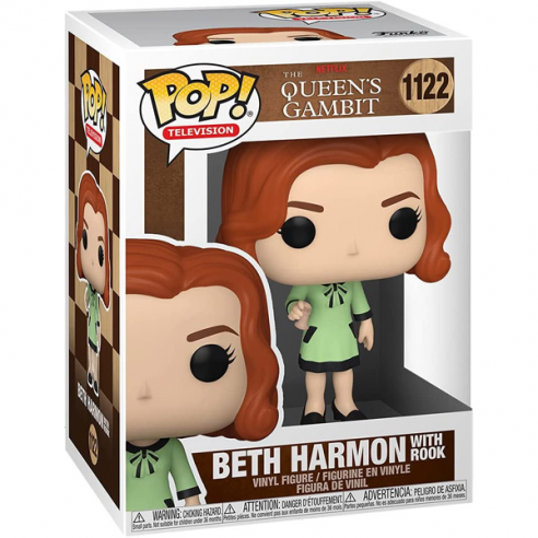 Funko Pop Television 1122 - Beth Harmon with Rook - The Queen's Gambit POP!