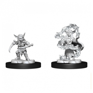 Critical Role Unpainted Miniatures - Goblin Female Sorcerer and Goblin Female Rogue Miniature Dungeons & Dragons