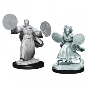 Critical Role Unpainted Miniatures - Human Male Graviturgy Wizard and Human Female Chronurgy Wizard Miniature Dungeons & Dragons