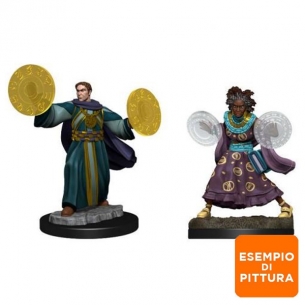 Critical Role Unpainted Miniatures - Human Male Graviturgy Wizard and Human Female Chronurgy Wizard Miniature Dungeons & Dragons 2