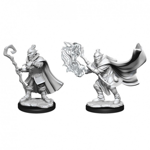 Critical Role Unpainted Miniatures - Hobgoblin Male Wizard and Hobgoblin Male Druid Miniature Dungeons & Dragons