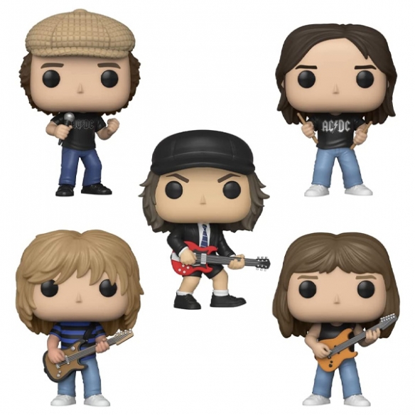 Funko Pop Albums 17 - Brian Johnson / Phil Rudd / Angus Young / Cliff Williams / Malcolm Young - Back in Black - AC/DC (Speci...