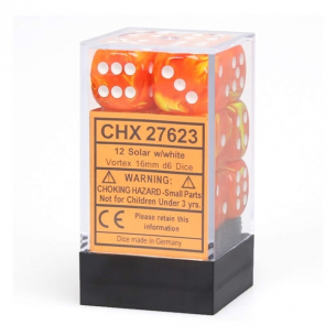 Chessex - Set 12 Dadi - Vortex Solar / White 2