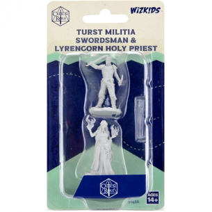 Critical Role Unpainted Miniatures - Turst Militia Swordsman & Lyregorn Holy Priest 2