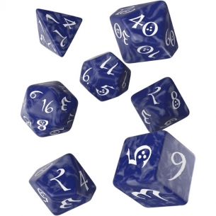 Q Workshop - Set 7 Dadi Classic RPG Dice Set - Cobalt & White 2