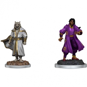 Critical Role Unpainted Miniatures - Male Human Sorcerer Merchant & Tiger Demon 2