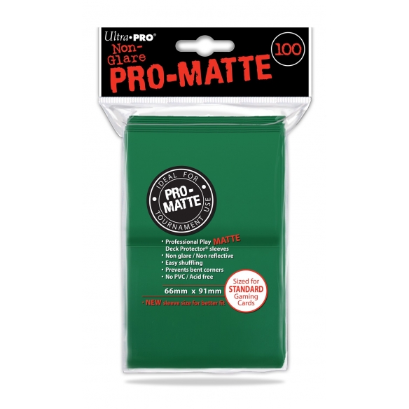 Standard - PRO-Matte - Non-Glare Matte Green (100 Bustine) - Ultra Pro Bustine Protettive