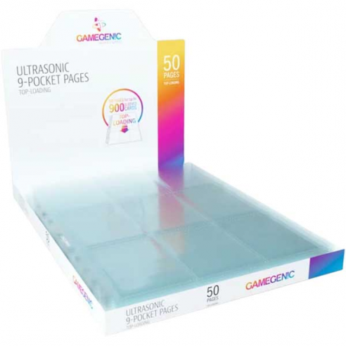 Pagine 9 Tasche per Album ad Anelli (50 Pezzi) - Ultrasonic - Clear - Gamegenic