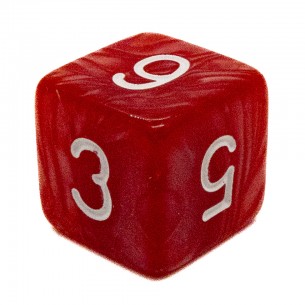 Kaissa - Set 10 Dadi Pearl - Red/White 2