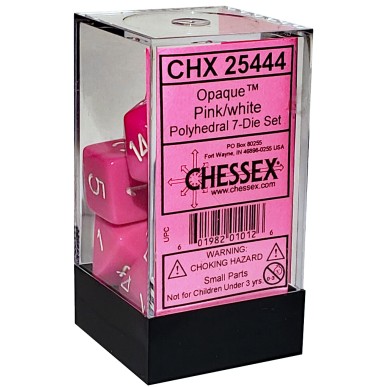 Chessex - Set 7 Dadi - Opaque Pink/White