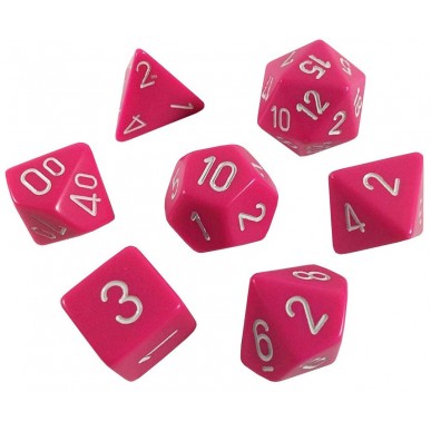 Chessex - Set 7 Dadi - Opaque Pink/White