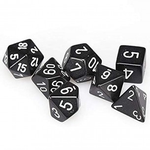 Chessex - Set 7 Dadi - Opaque Black/White
