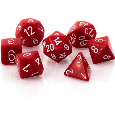 Chessex - Set 7 Dadi - Opaque Red/White