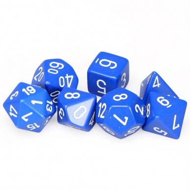 Chessex - Set 7 Dadi - Opaque Blue/White