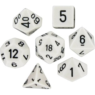 Chessex - Set 7 Dadi - Opaque White/Black